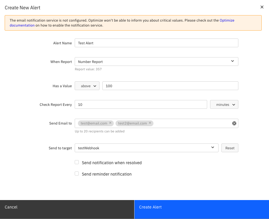 Alert modal overview