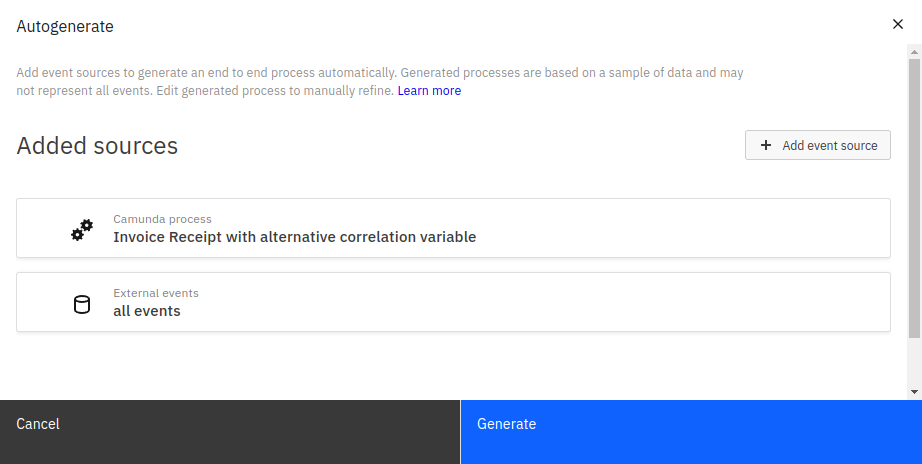 Autogenerate a process