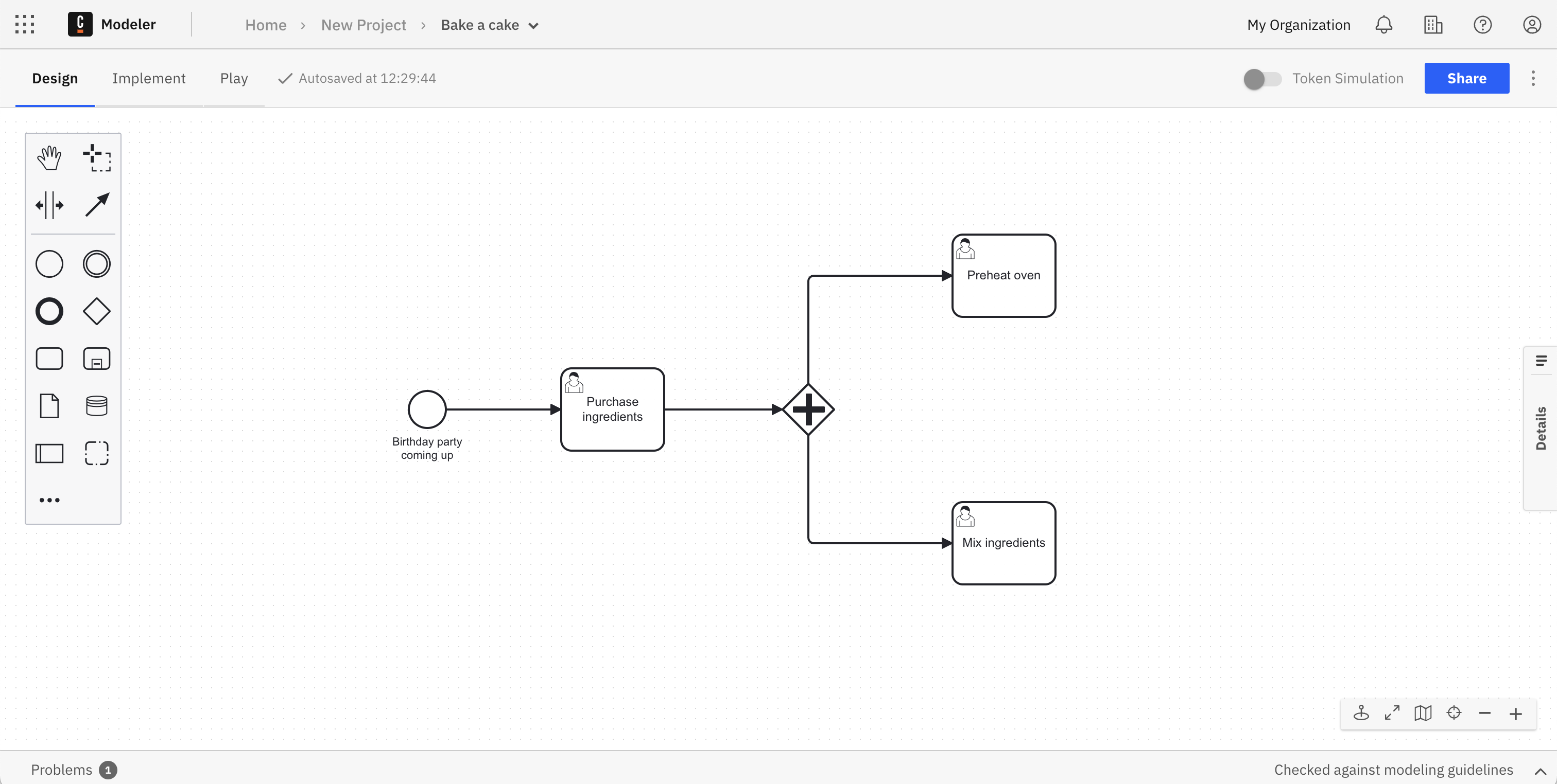 baking a cake bpmn sample