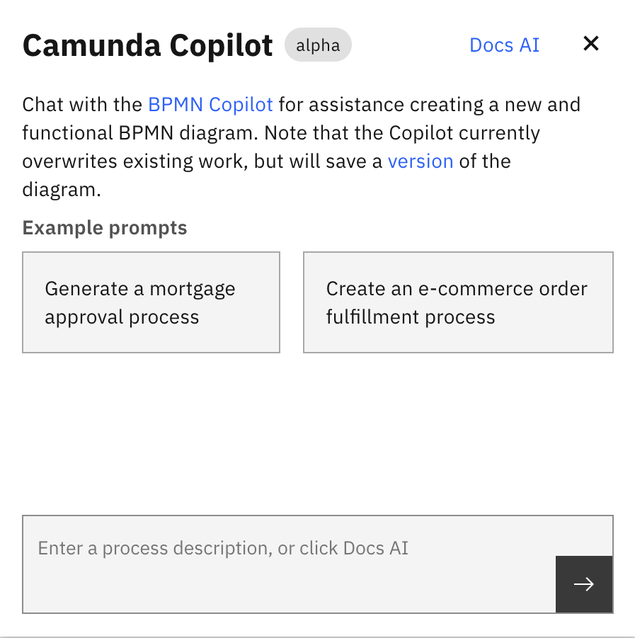 bpmn copilot chat window