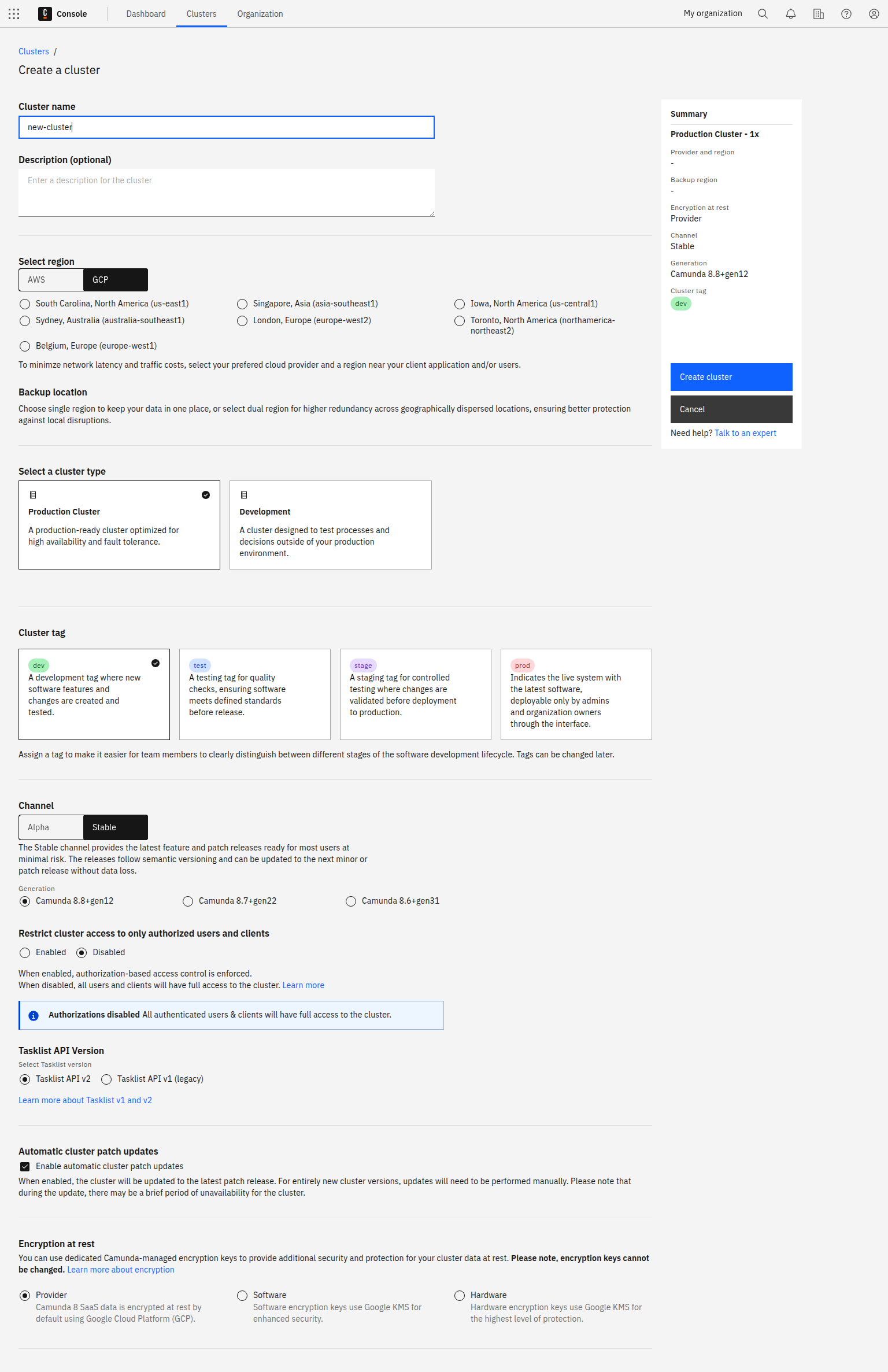 cluster-creating-modal