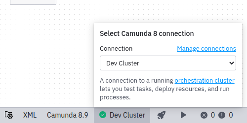 dev cluster connected