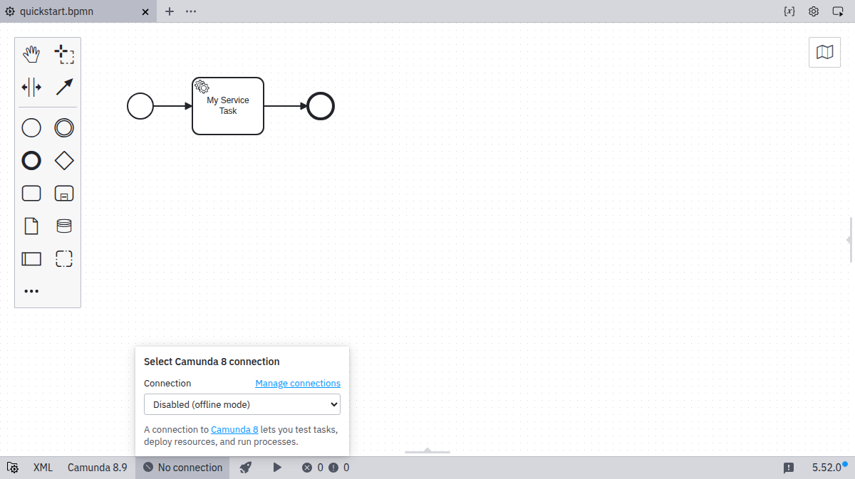 Showing a connection selection popup