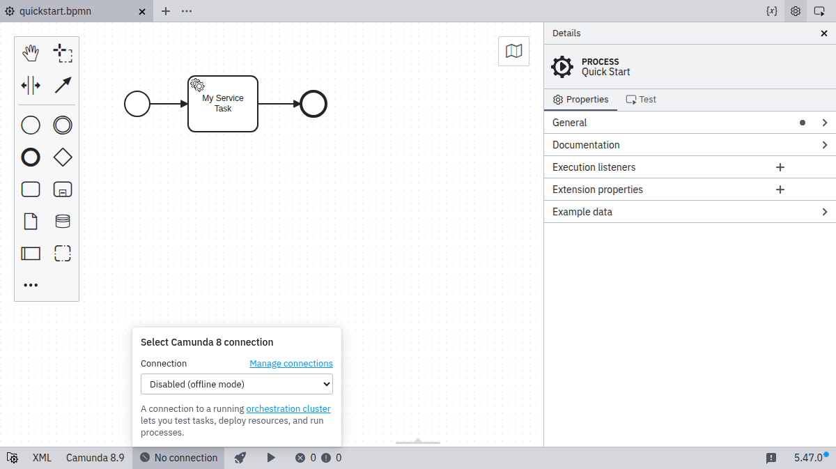 Showing a connection selection popup