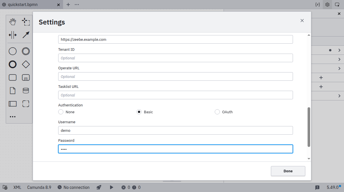 Basic authentication configuration
