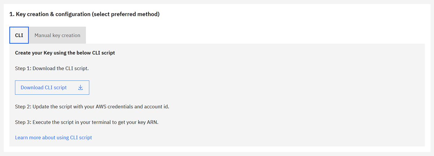 create key using AWS CLI