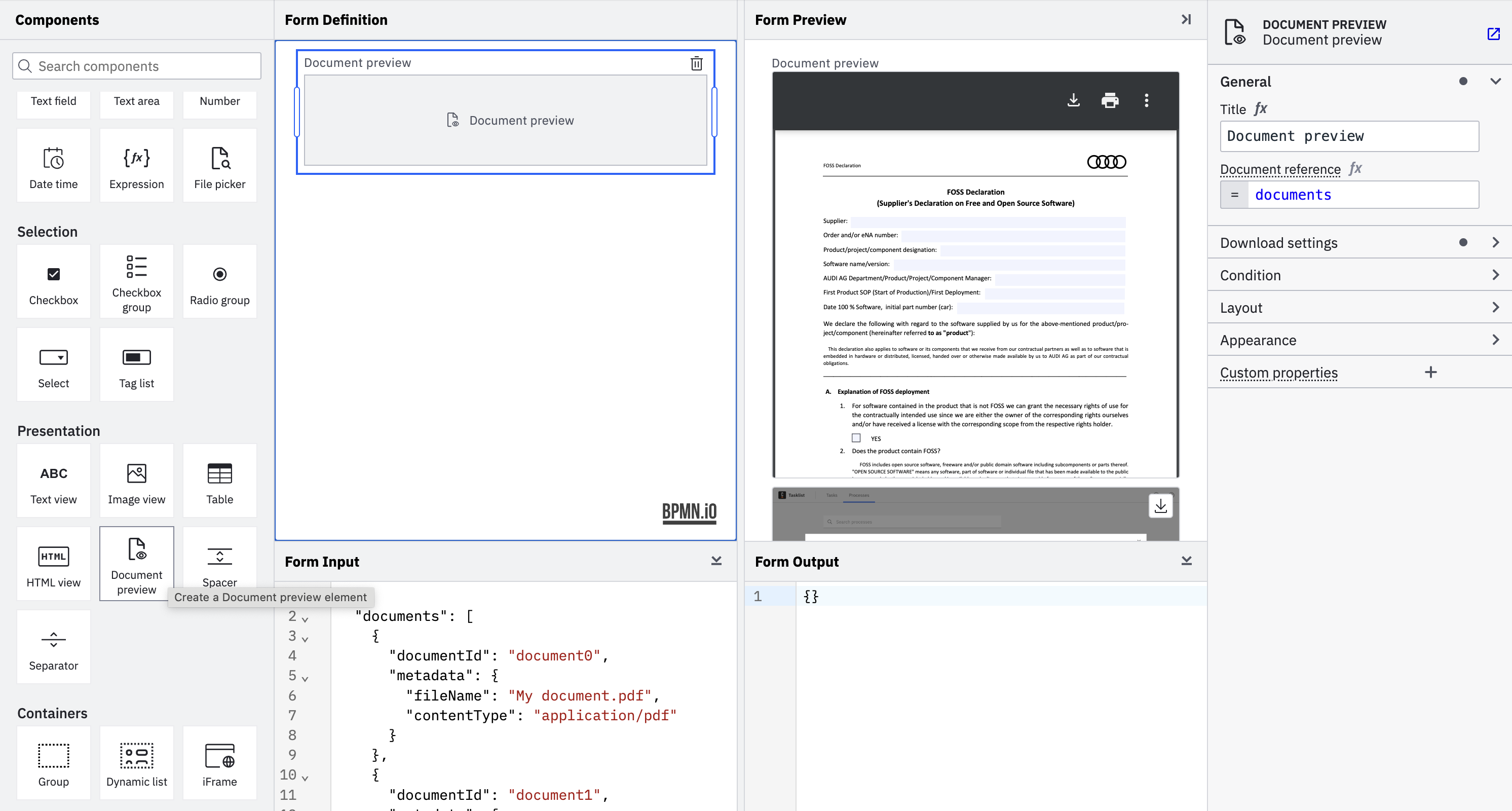 document preview for form