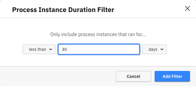 Process instance duration filter in Camunda Optimize