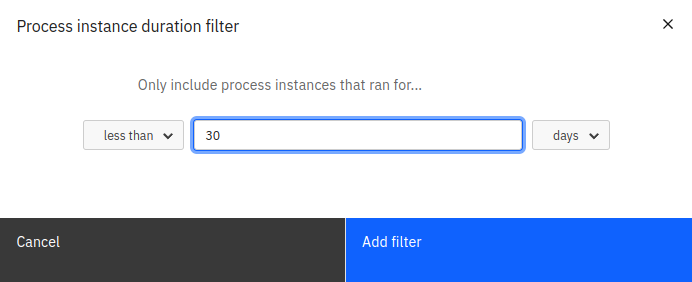 Process instance duration filter in Camunda Optimize