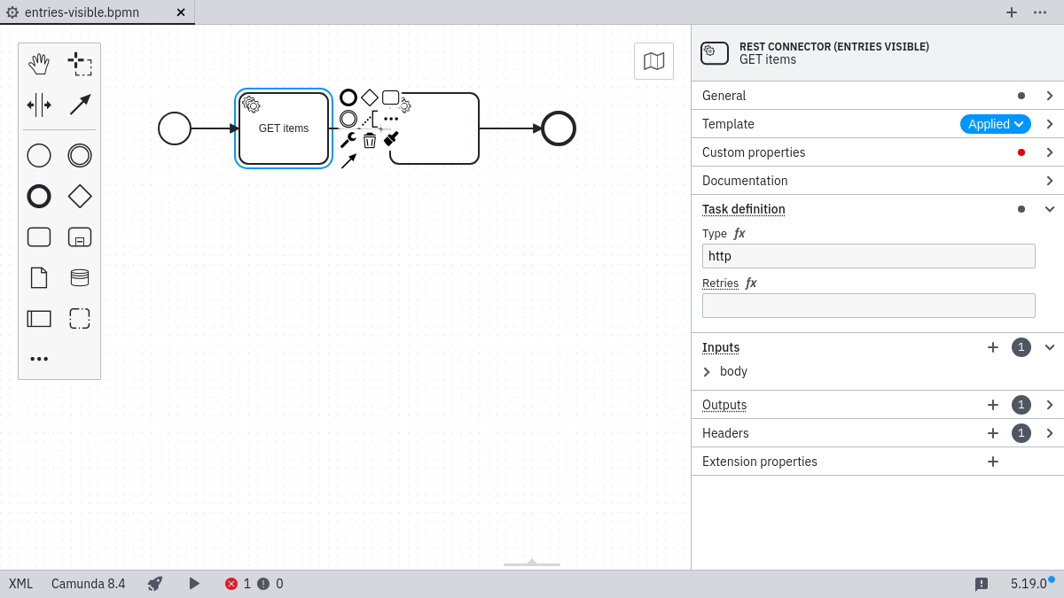 Display default entries