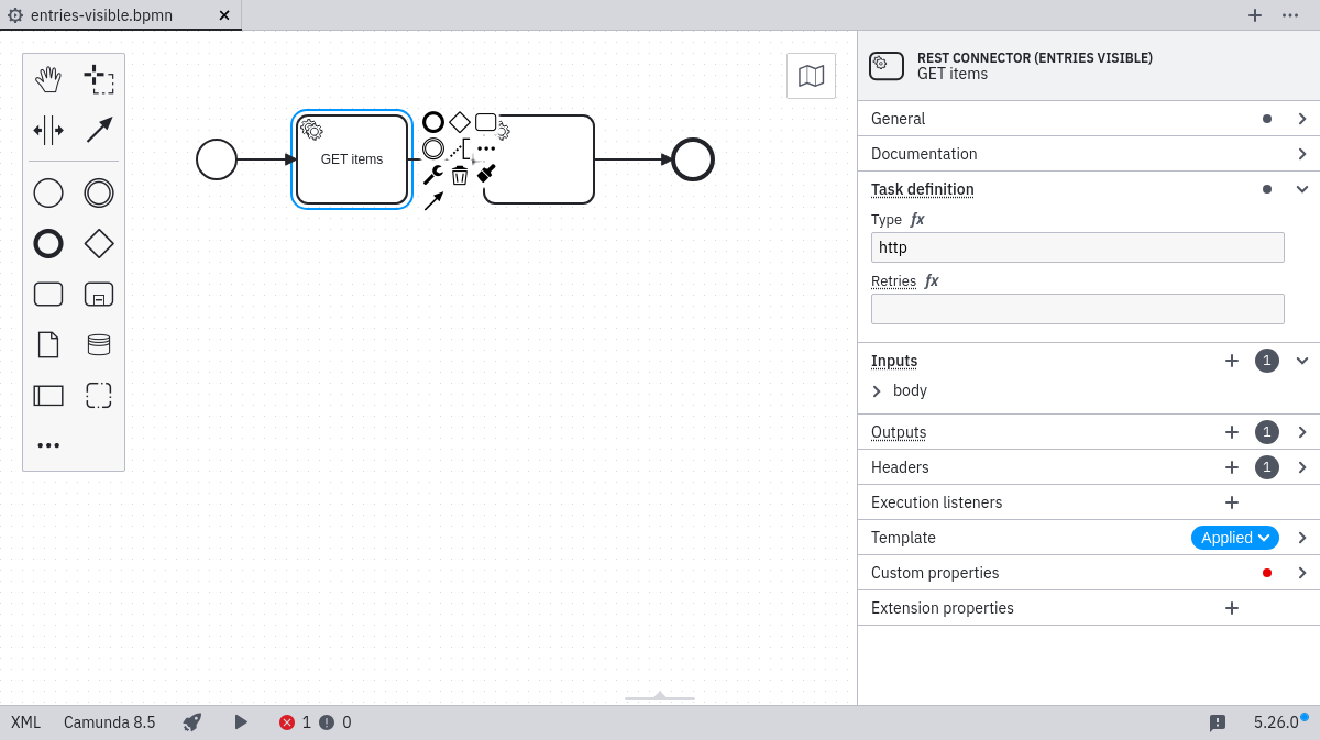 Display default entries