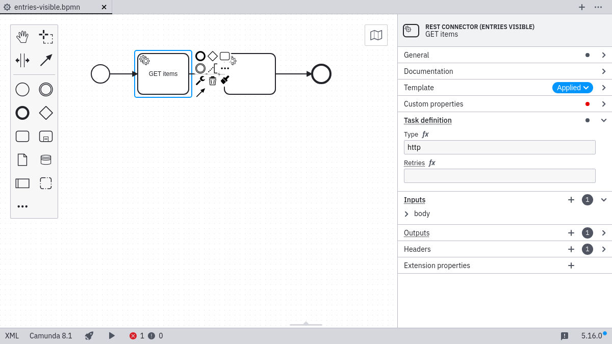 Display default entries