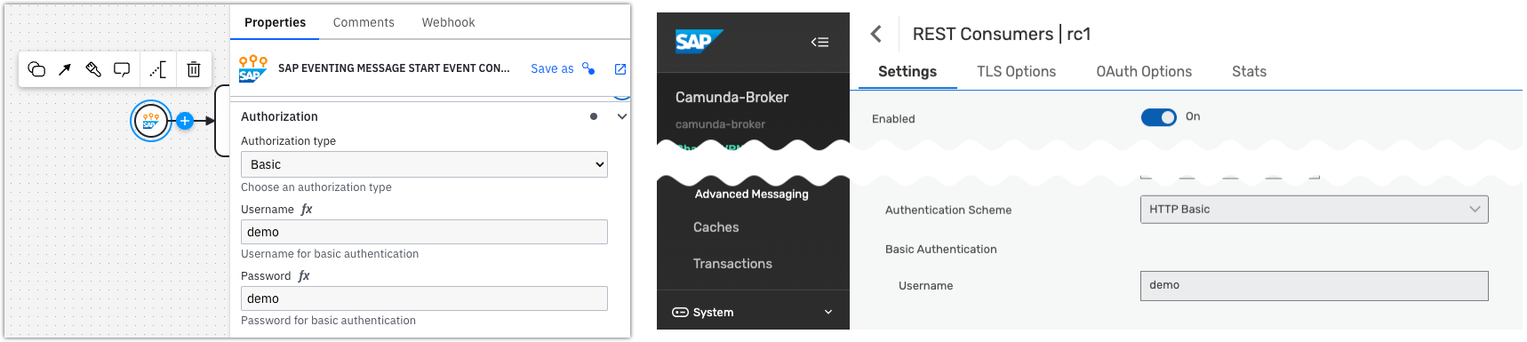 Camunda and AEM credentials