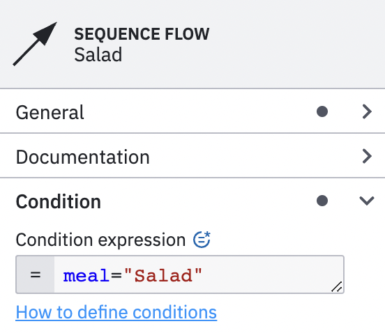 Example of a conditional expression