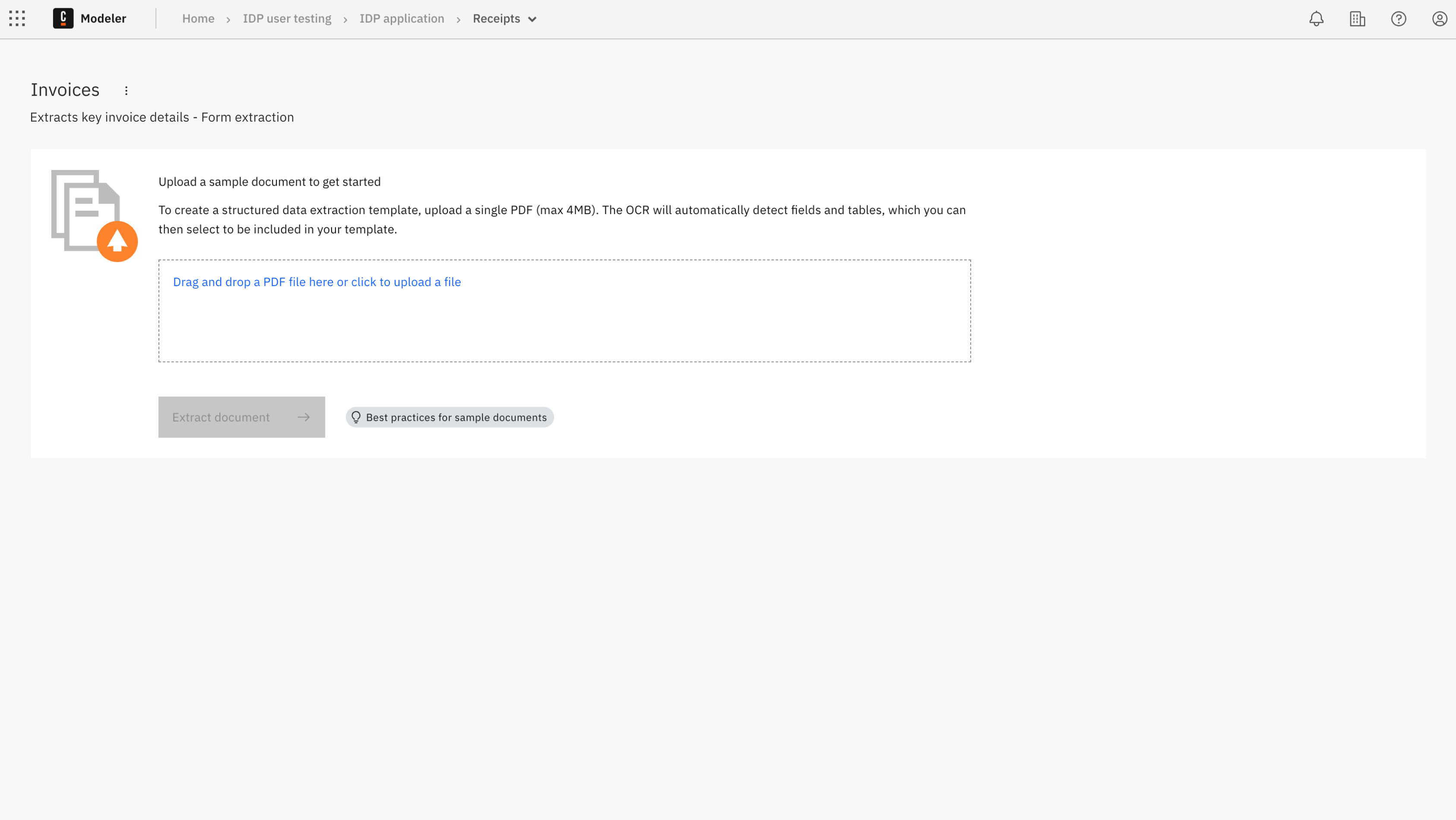 Upload a sample document