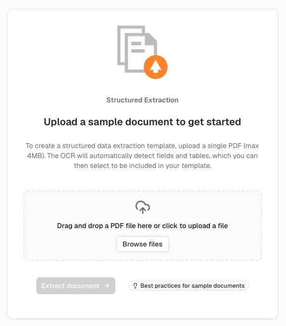 Upload a sample document