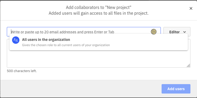 Add all organization users
