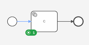 After migrating the process instance, it is waiting at service task C.