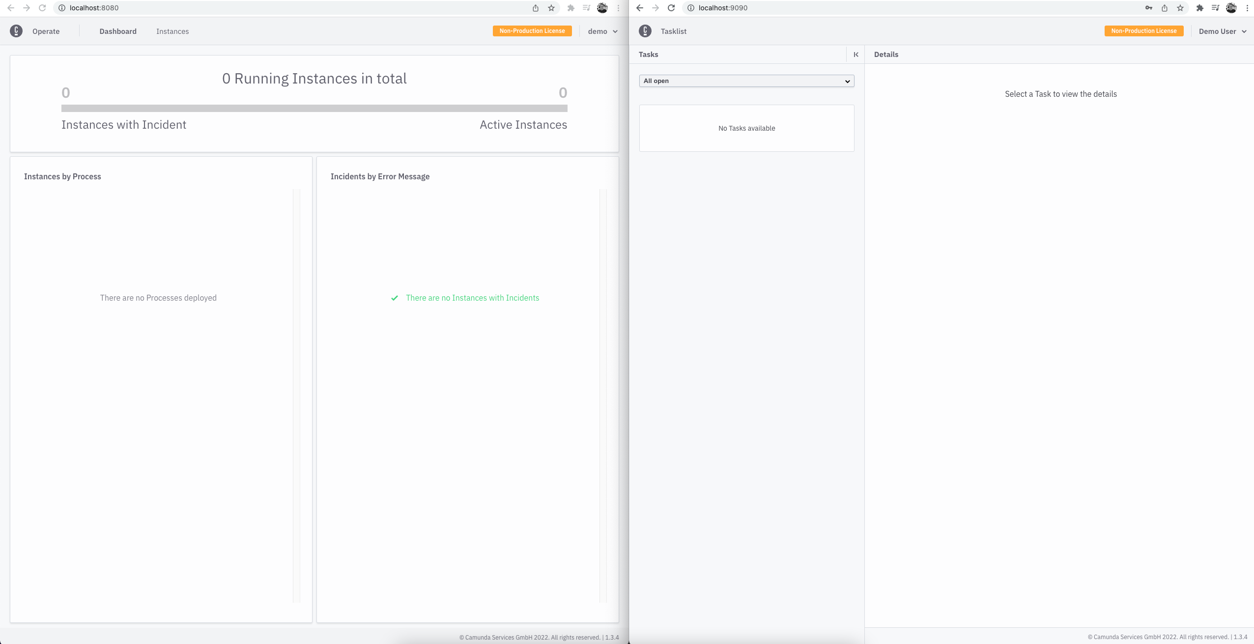 operate and tasklist dashboard