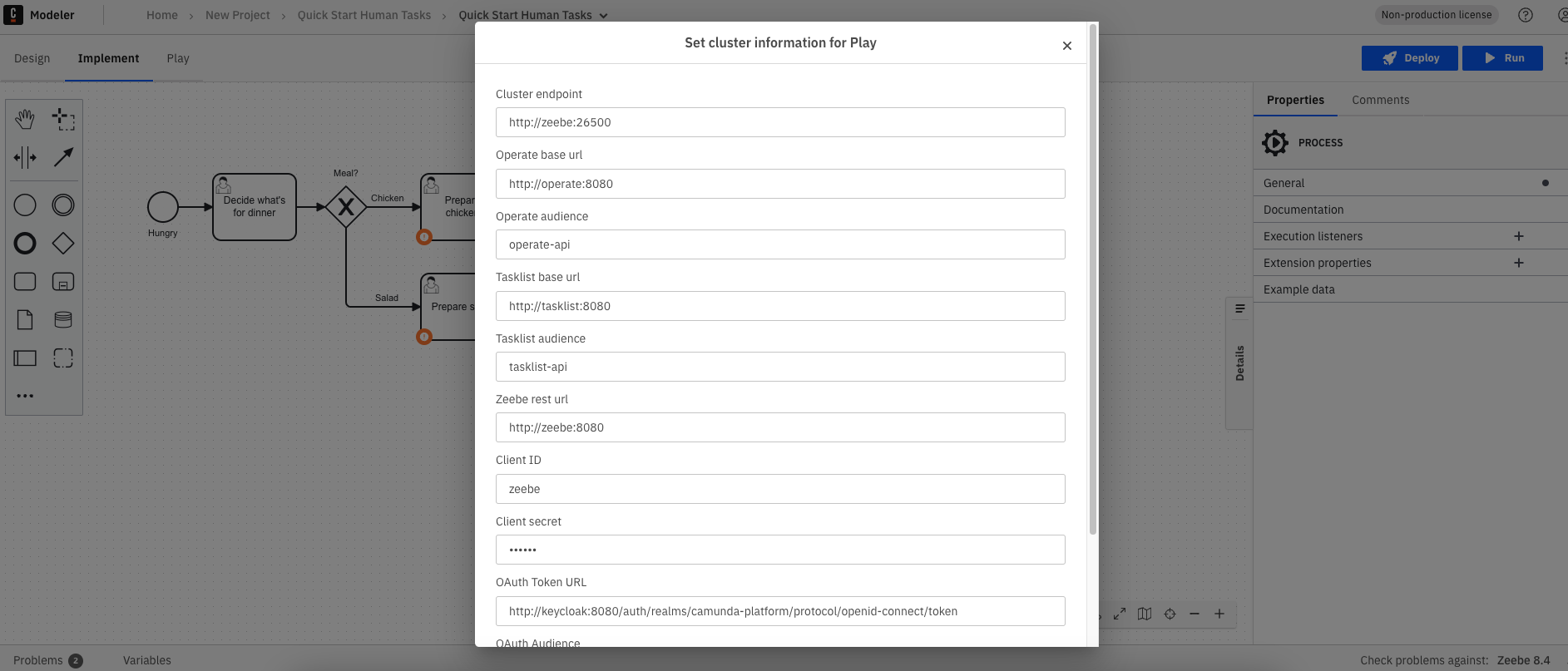 play cluster config