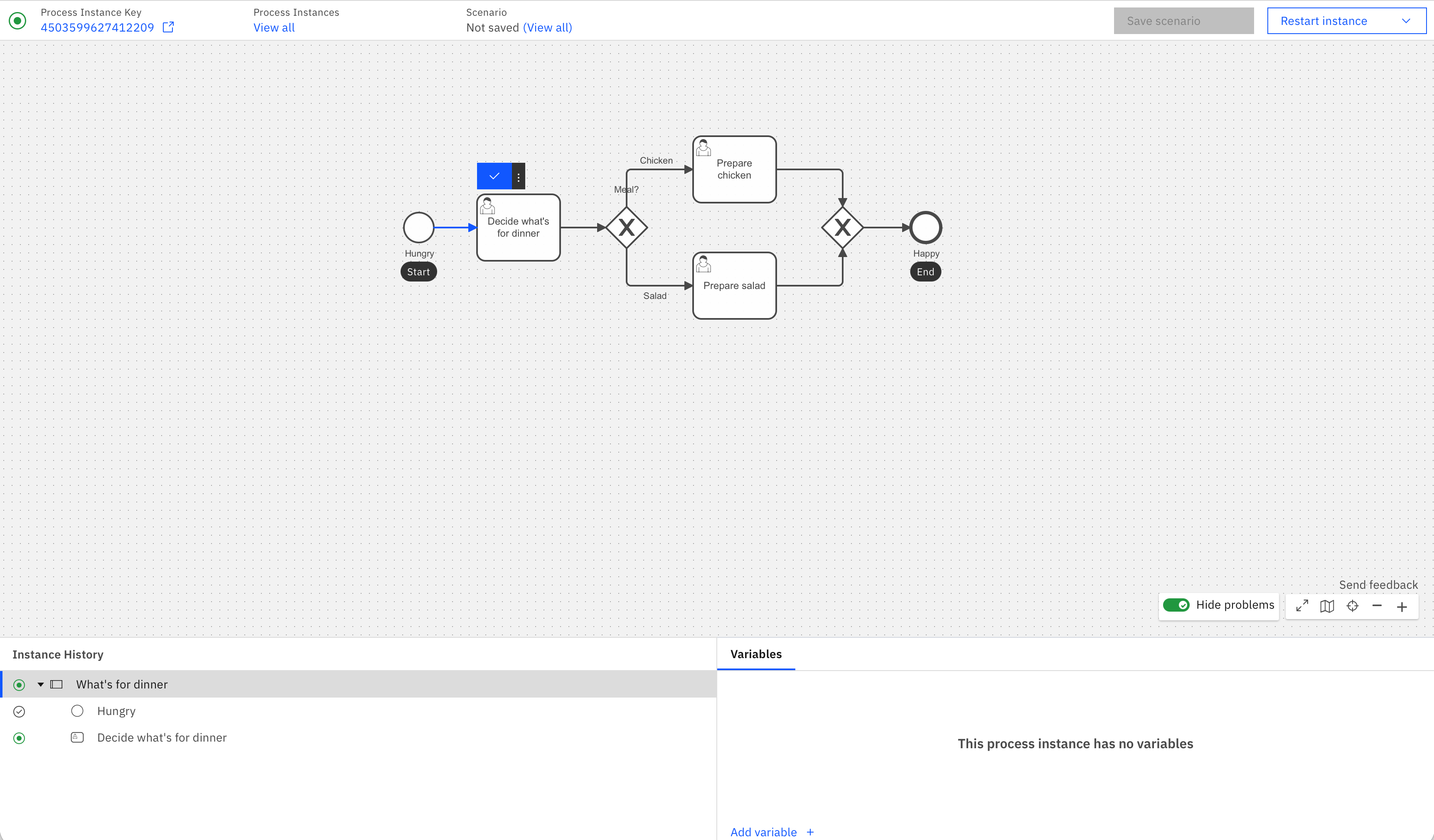 play process instance view