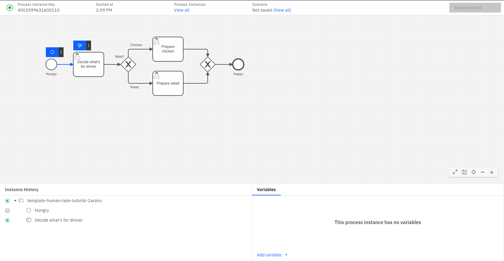 play process instance view