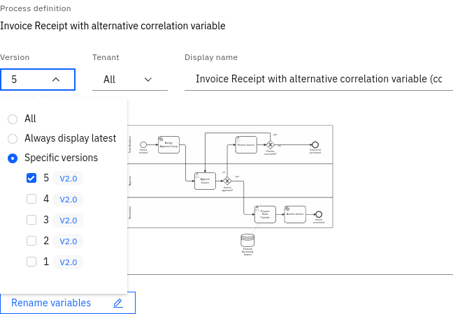 Process version selection