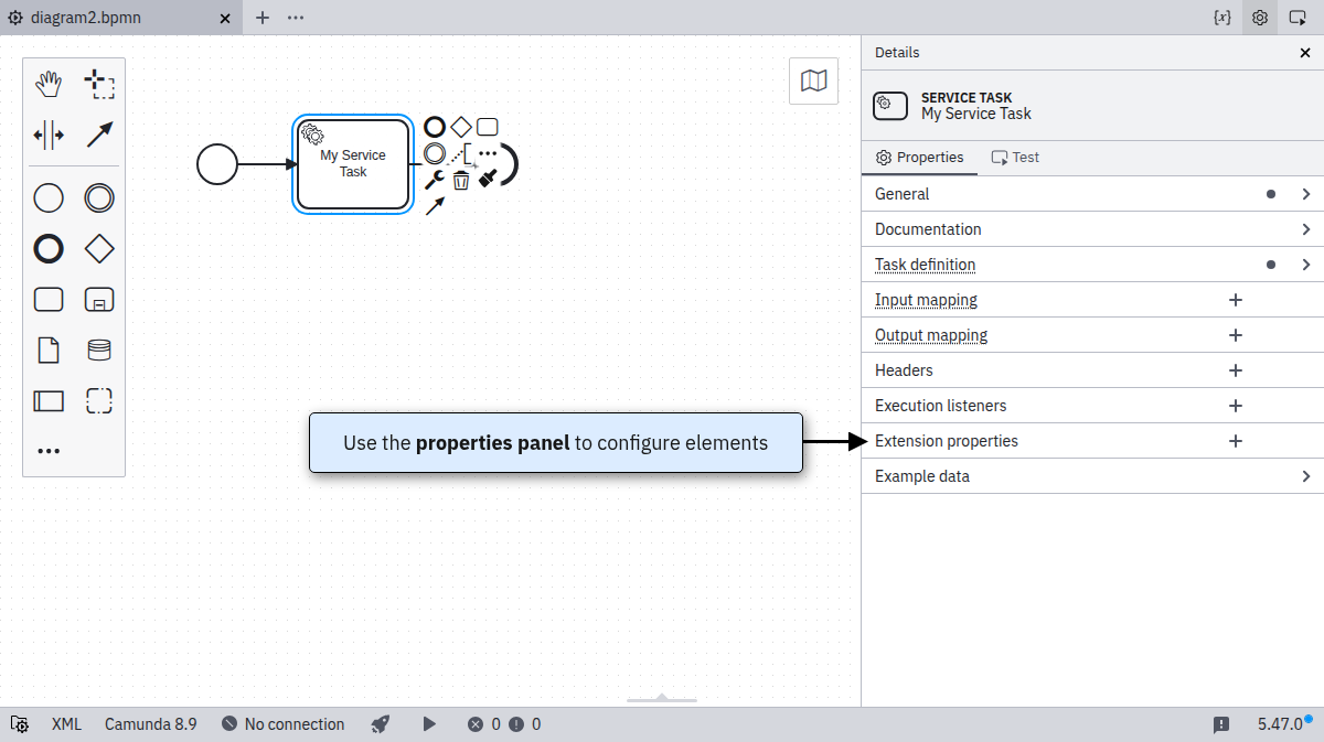 properties panel