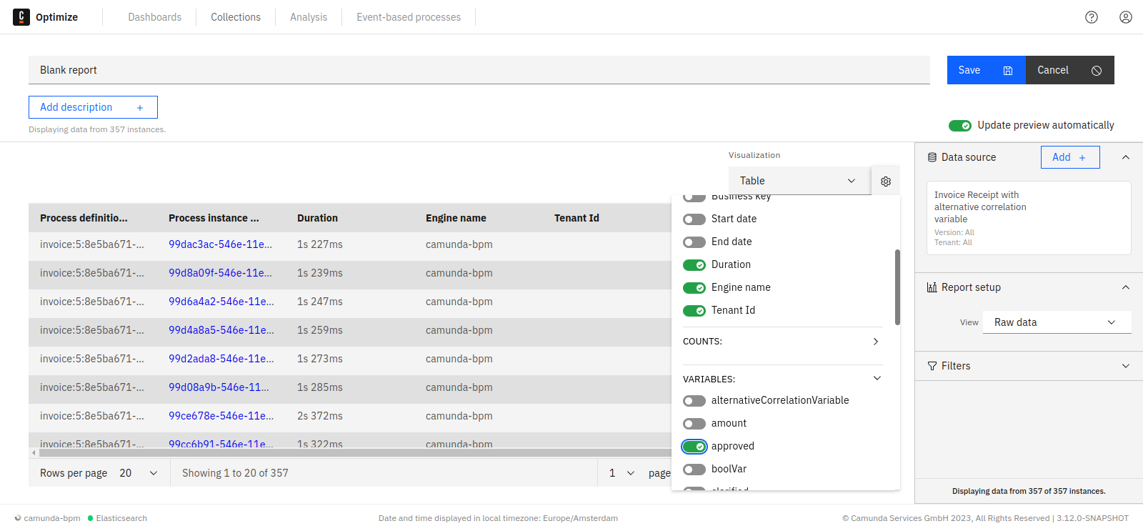 raw data configuration