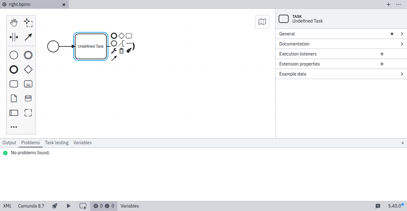 Element type supported by selected version