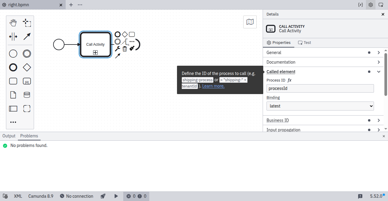 Process ID specified