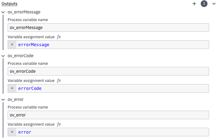 error output mapping