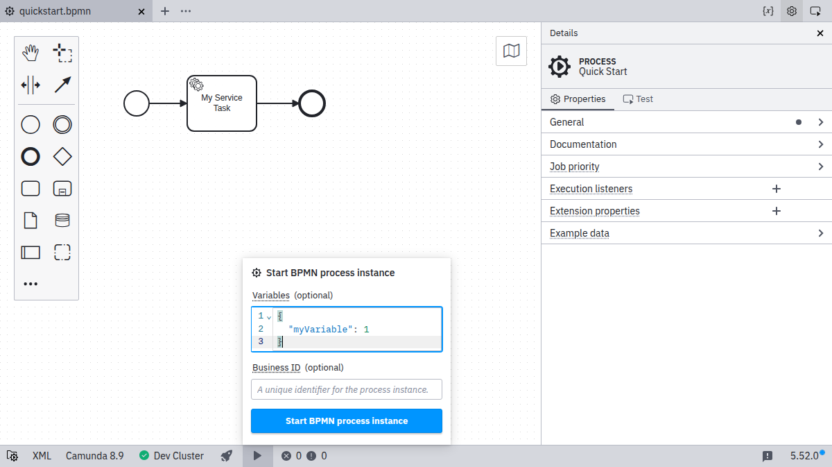start instance overlay