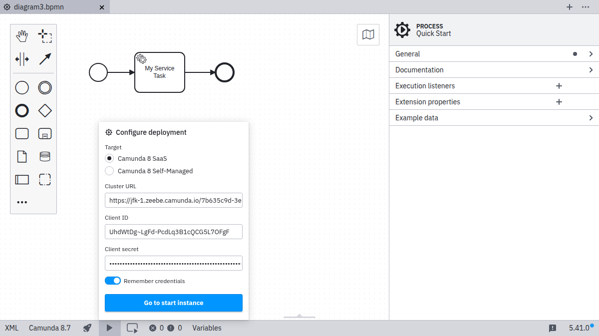 start instance successful