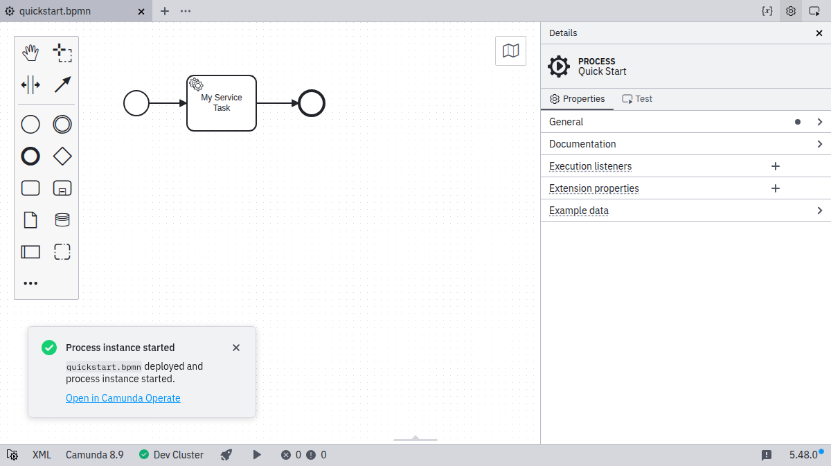start instance successful