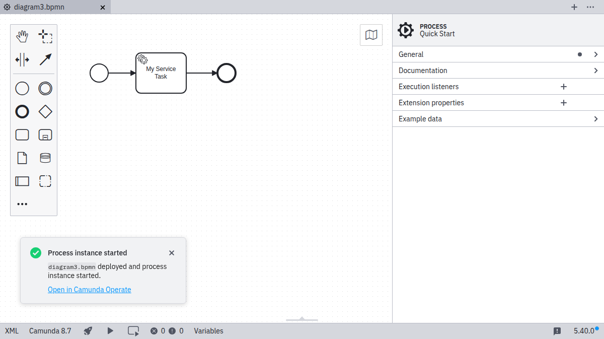 start instance successful