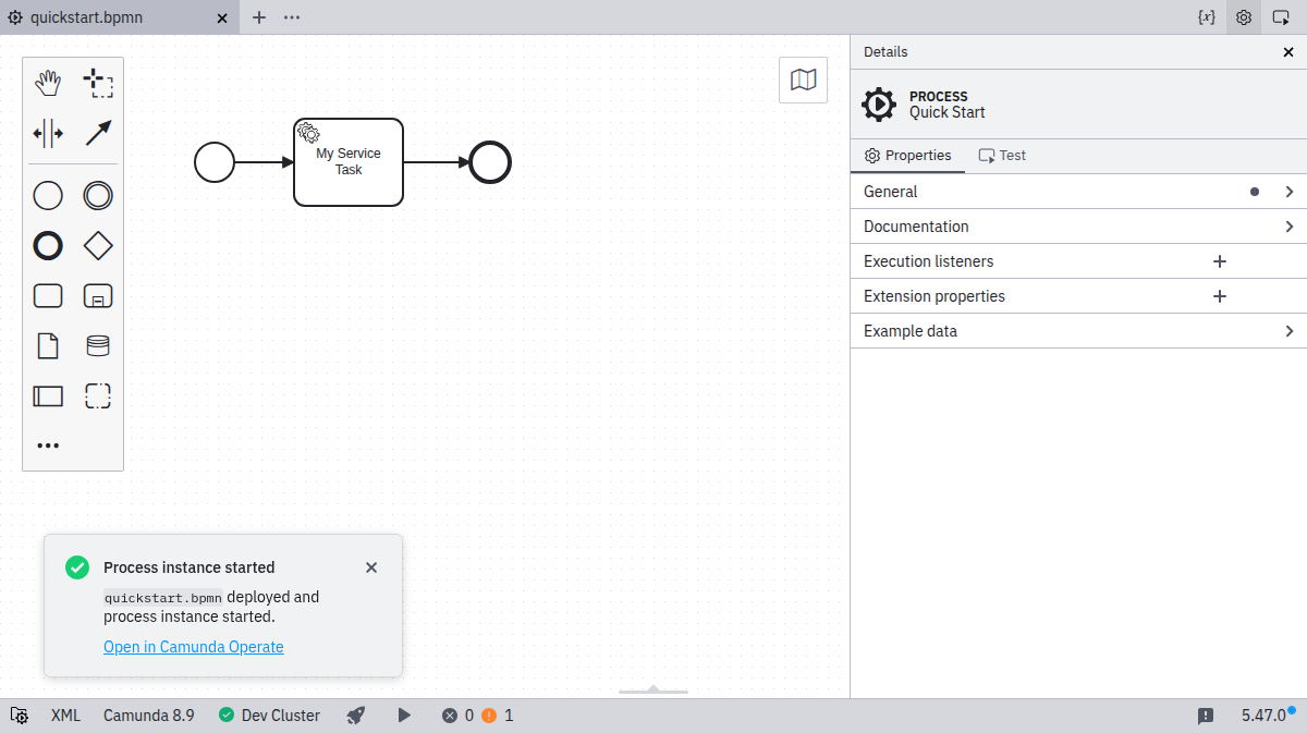 start instance successful