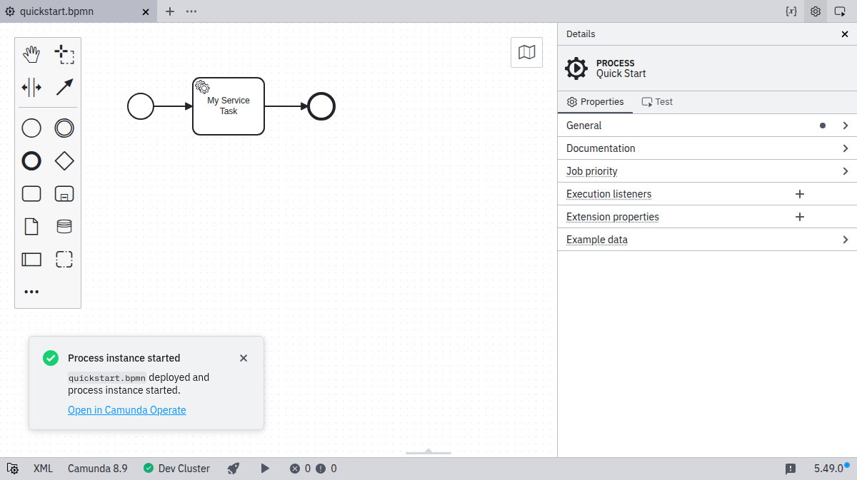 start instance successful